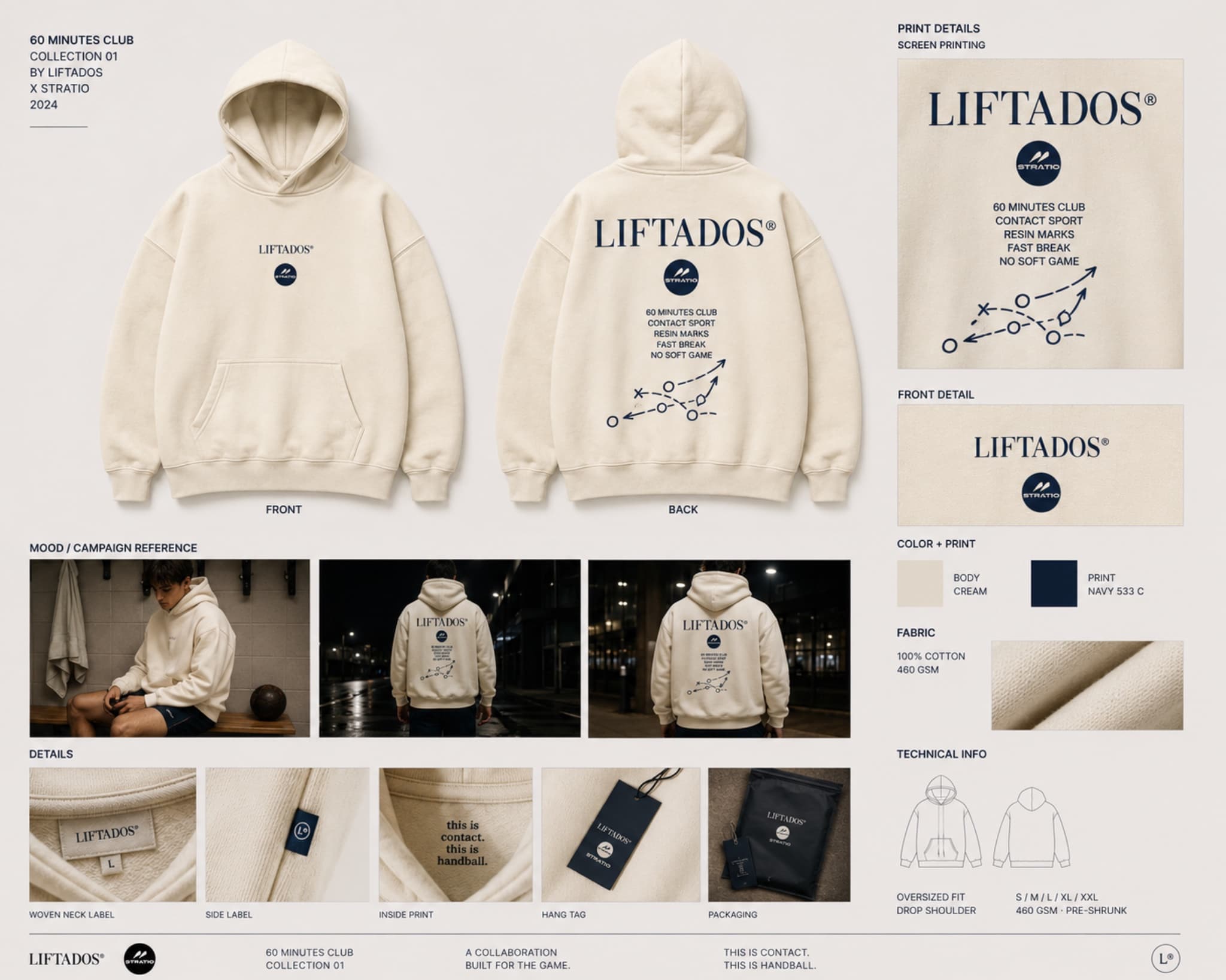 Hoodie Crema — 60 Minutes Club Collection 01 by Liftados × Stratio